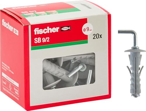 Fischer SB 9 tasselli con gancio 20 pz foro 9 mm per lampade