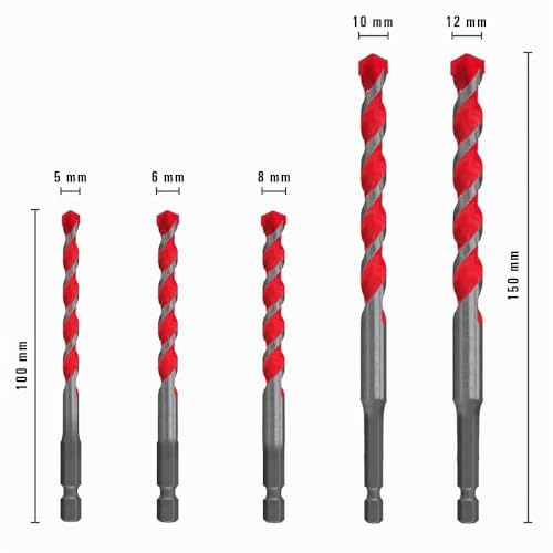 Fischer D-U Hex Set 5 Punte Trapano Universali 5-12 mm