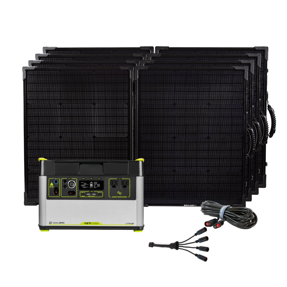 Goal Zero Yeti 1500X generatore solare con 4 Boulder 100 BC