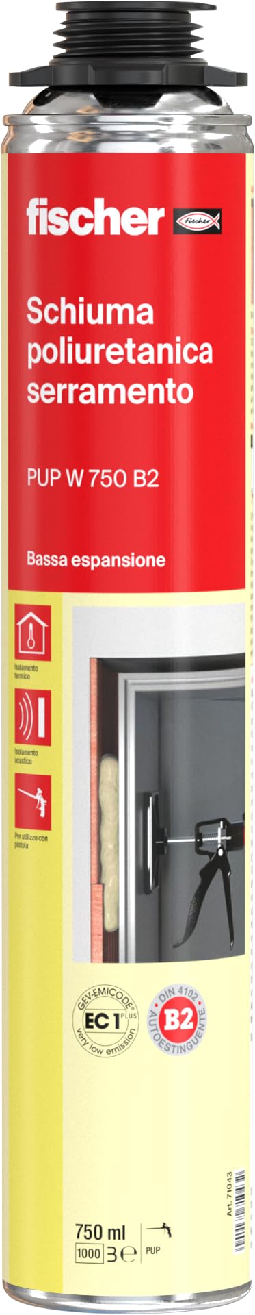 Fischer PUP W 750 schiuma serramenti pistola 750 ml