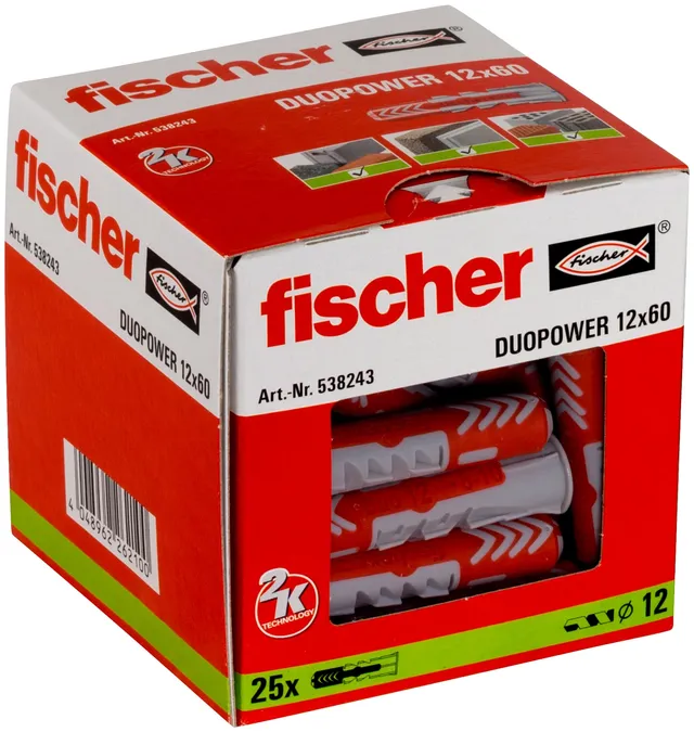 fischer DuoPower 12x60 tasselli universali 25 pezzi