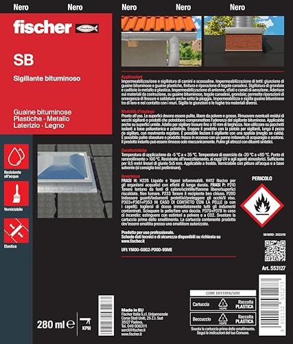 Fischer SB sigillante bituminoso nero 280 ml tetti