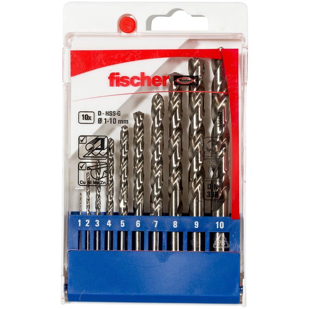 Fischer HSS Set 6 Punte Trapano Metallo Ø 2-8 mm