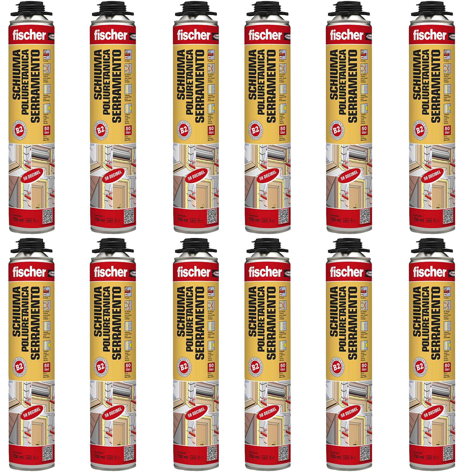 Fischer PUP W 750 schiuma serramenti pistola 750 ml