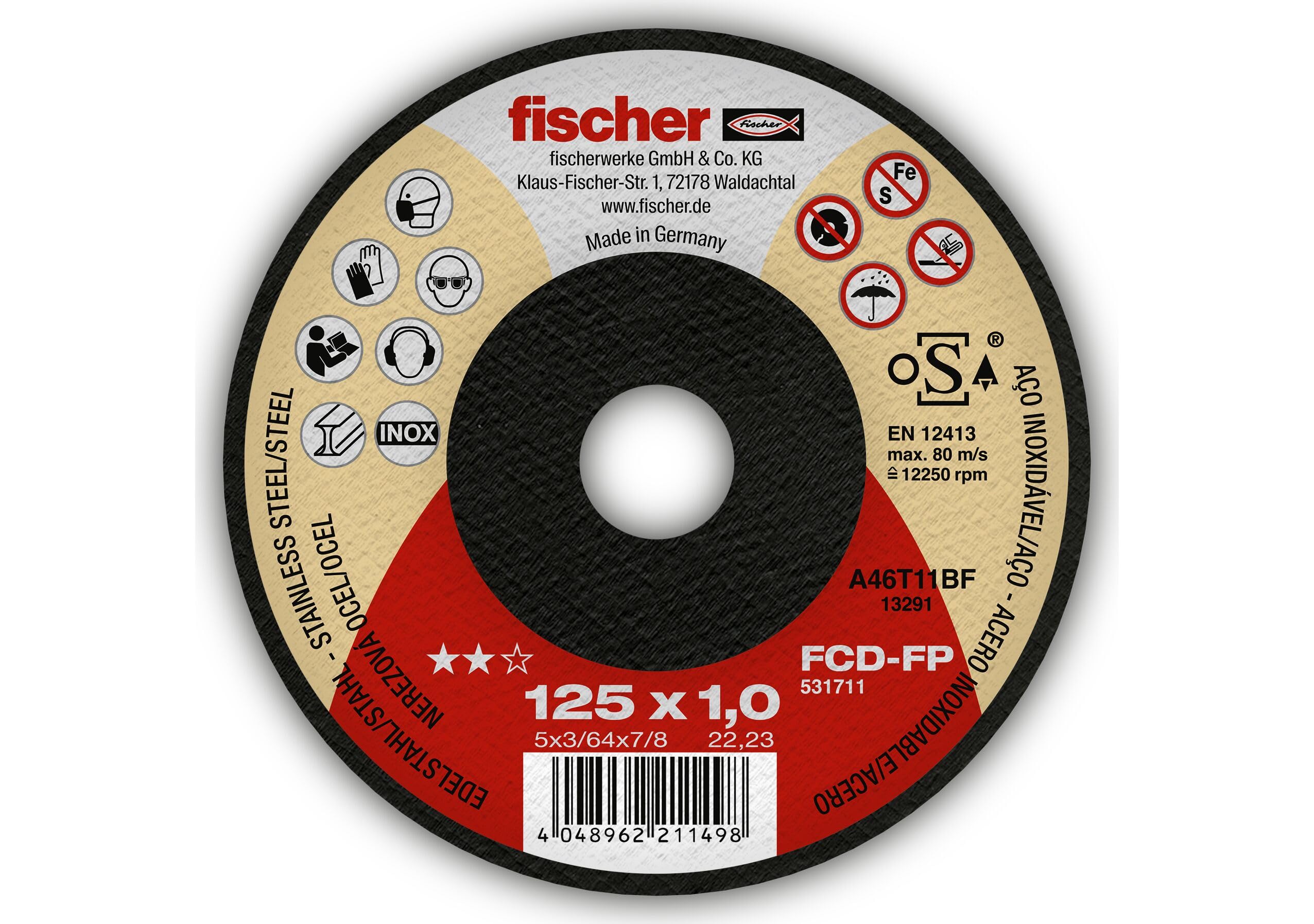 Fischer FCD-FP 115x1,5 INOX disco taglio 115 mm