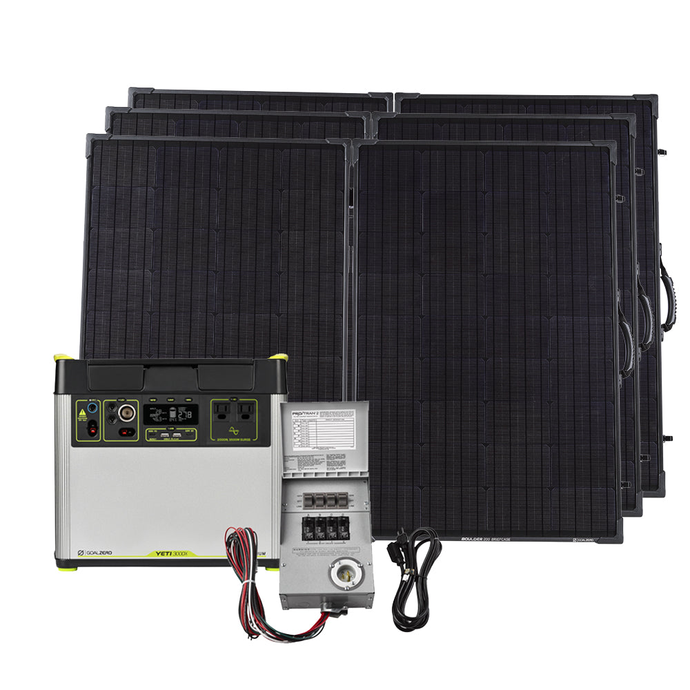 GoalZero Yeti 3000X generatore solare 3032Wh con 3 pannelli