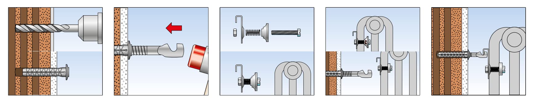 Fischer RT mensola aggancio nascosto radiatori tubolari 1 pz