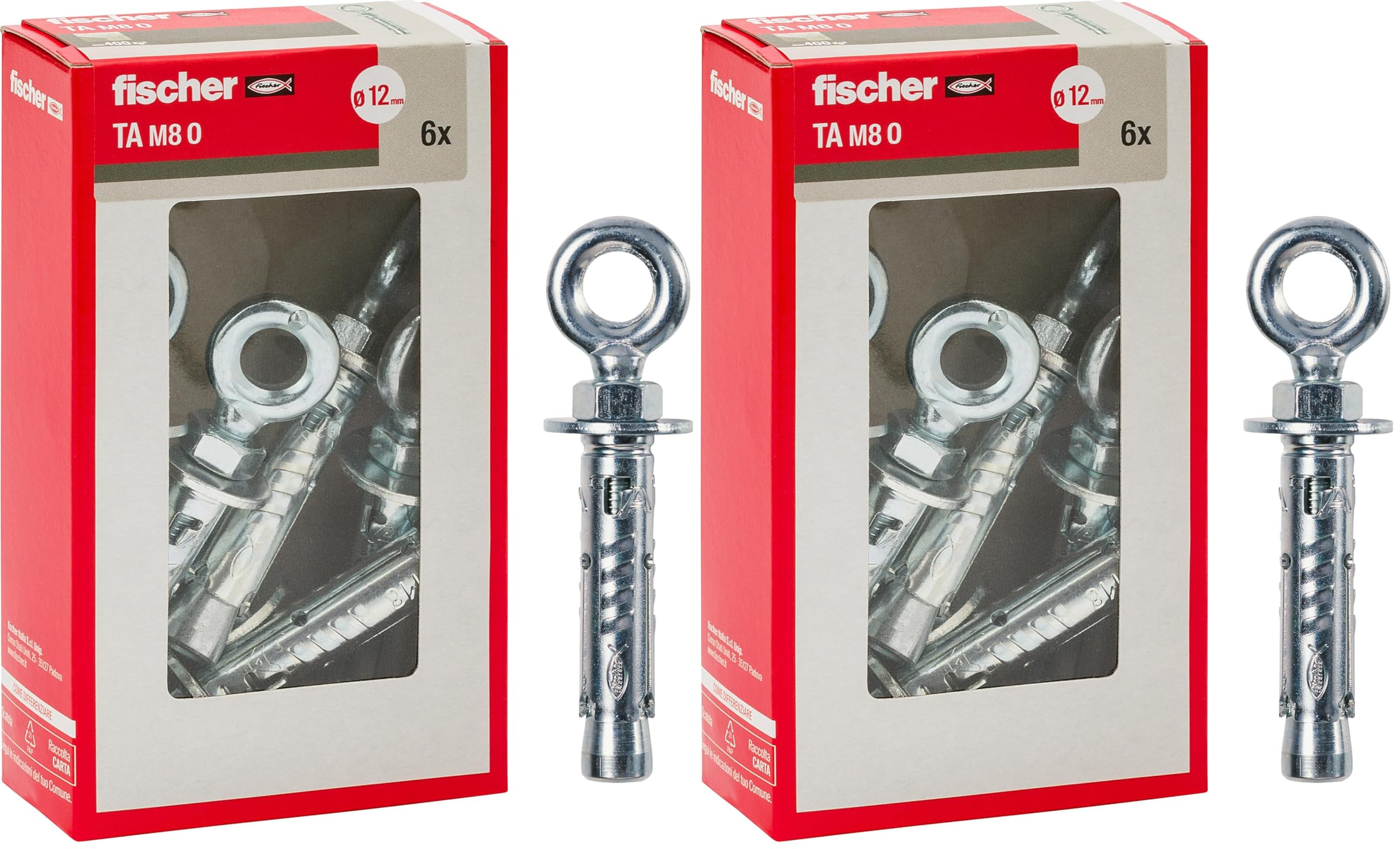 Fischer TA M6 Tasselli Acciaio con Vite 8 Pz Cemento