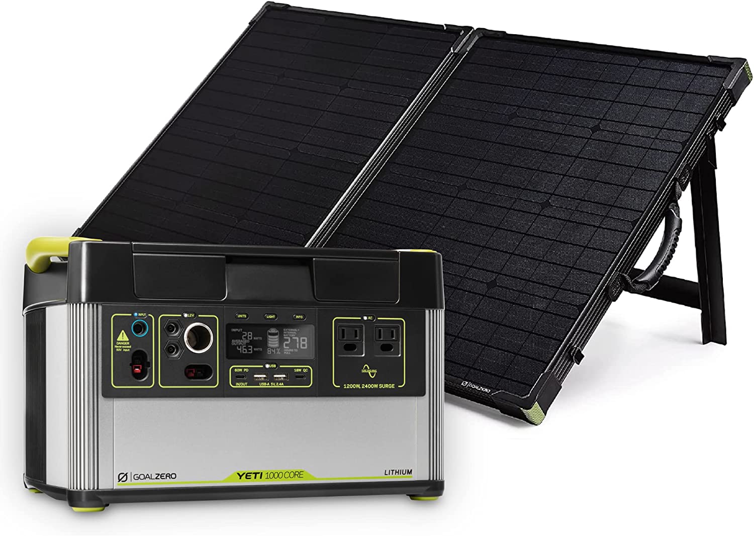 Goal Zero Yeti 1000 Core generatore solare con Boulder 100