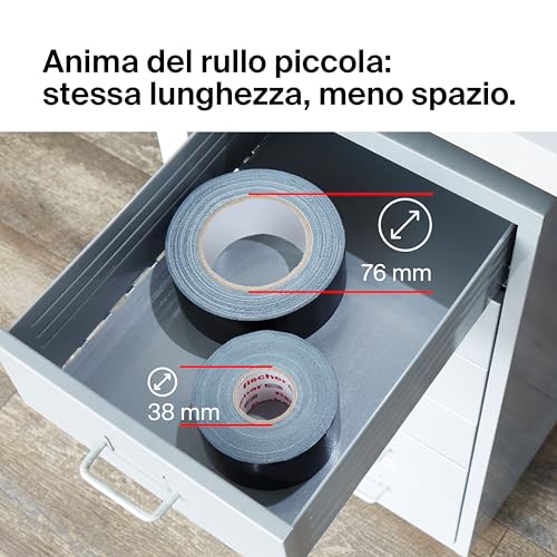 Fischer Strong nastro telato americano nero 25m x 48mm