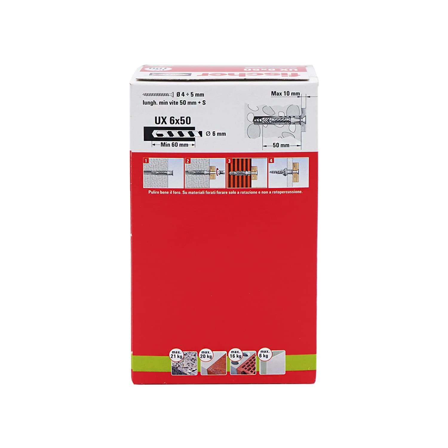 Fischer UX 6x50 tassello universale 100 pz