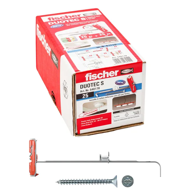 Fischer DuoTec 10 S Tasselli con Vite 25 Pz Pesanti