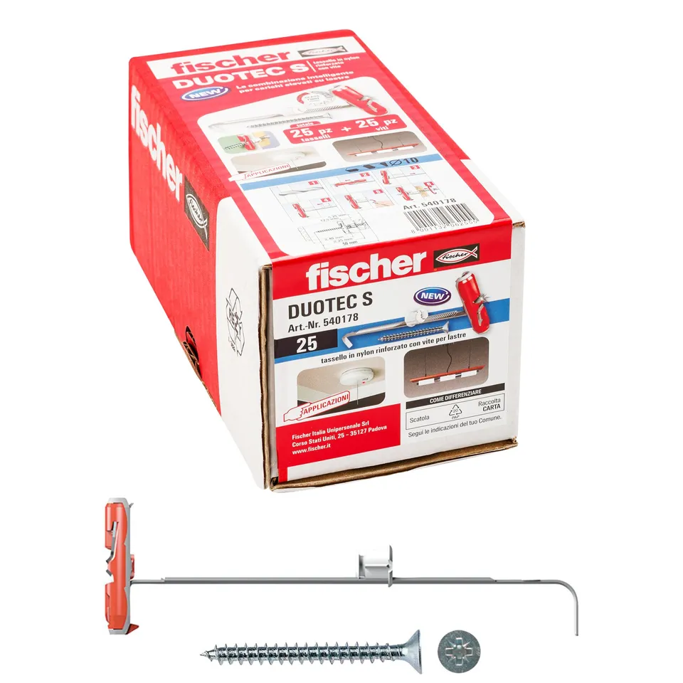 Fischer DuoTec 10 S Tasselli con Vite 25 Pz Pesanti