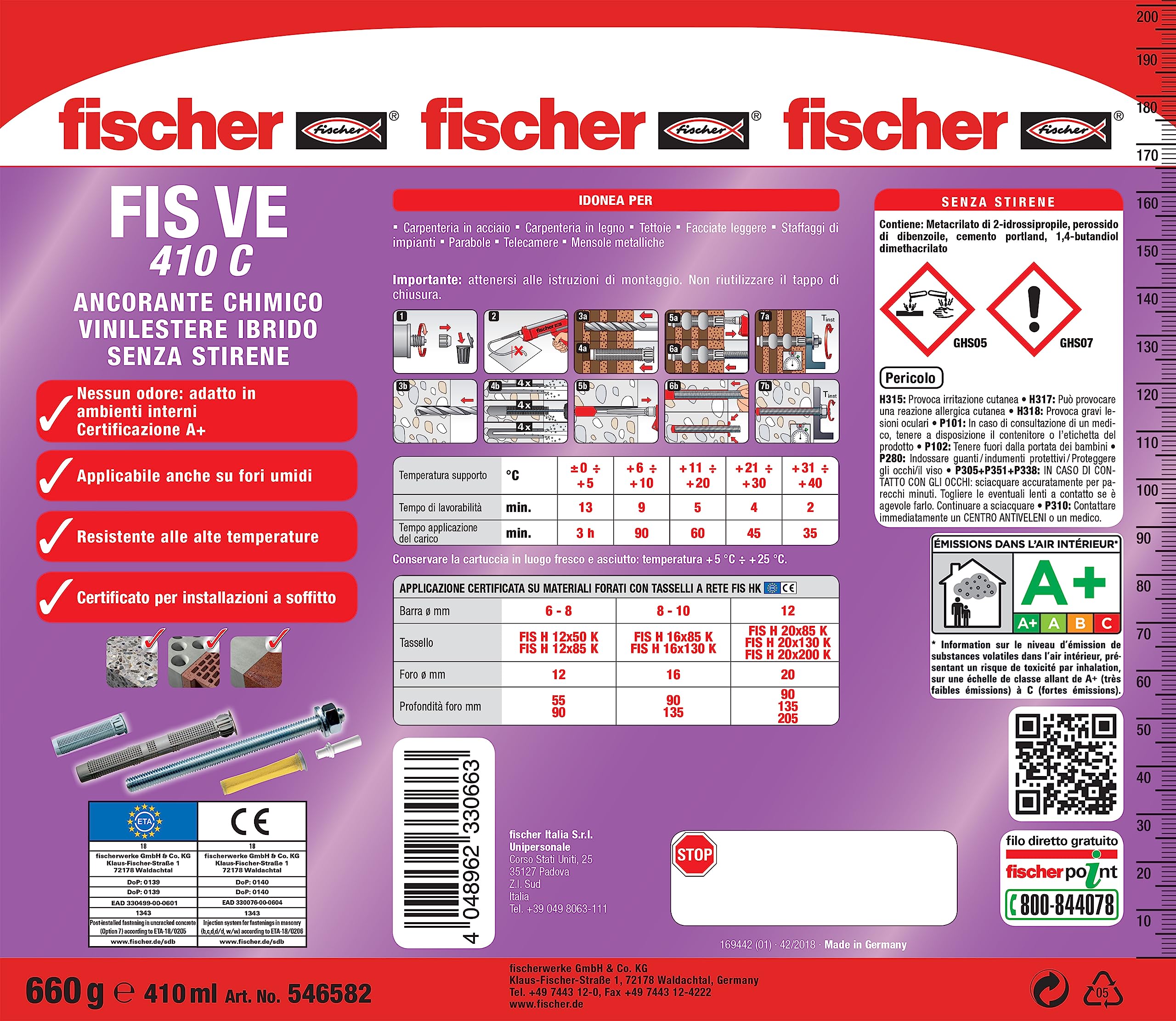 Fischer FIS VE 410 C ancorante chimico resina 410ml
