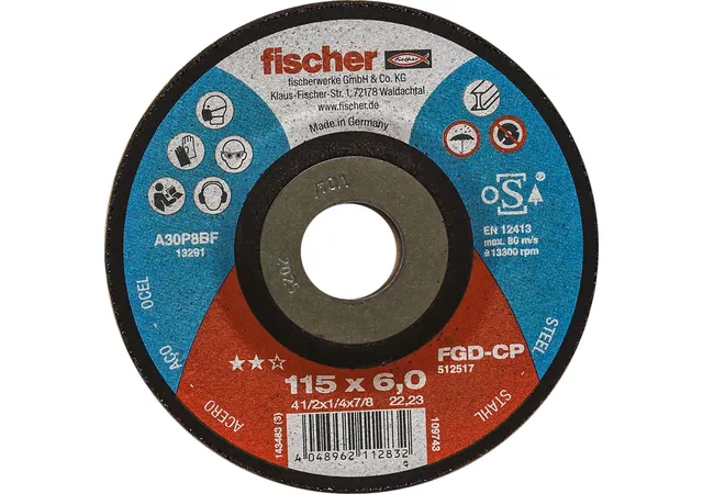 Fischer Solar FGD-CP 115x6,0 Disco Abrasivo per Acciaio 1 pz