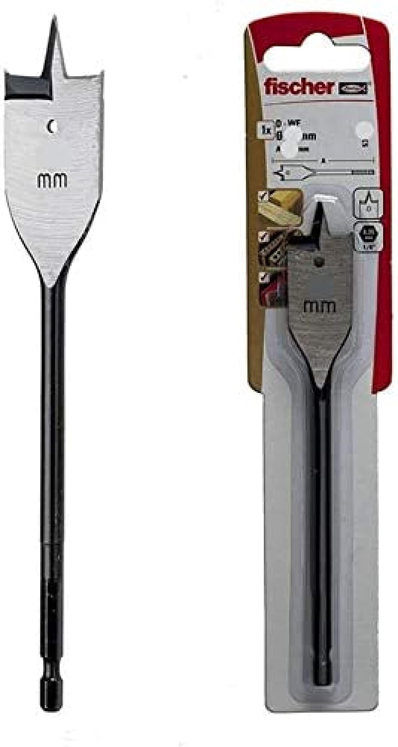 Fischer punta piatta legno 30 mm attacco esagonale precisa