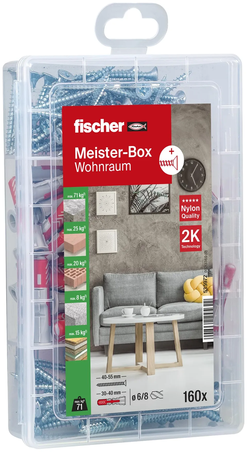 Fischer Solar Duopower Tasselli con Viti 535972 Kit Fissaggio