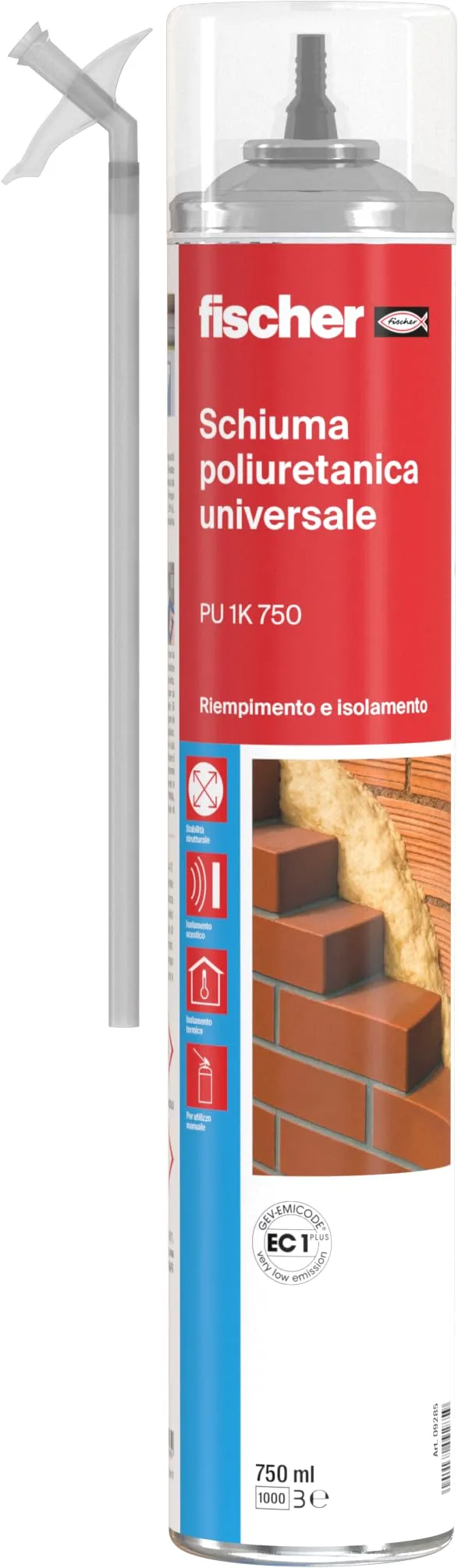 Fischer PU 1K 750 M schiuma poliuretanica manuale 1 pezzo multiuso