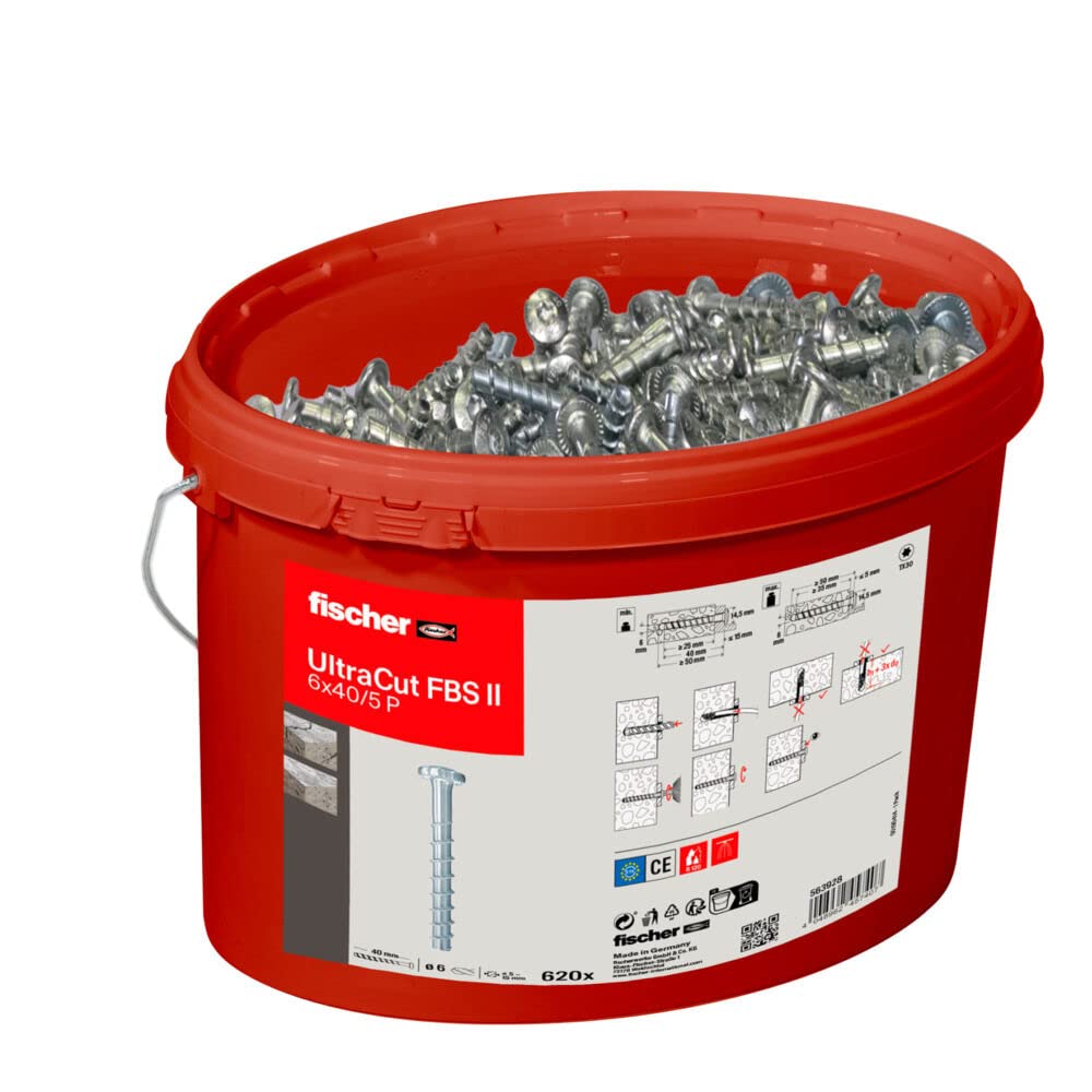 Fischer UltraCut FBS II 6x40/5 P vite cemento testa bombata 620pz