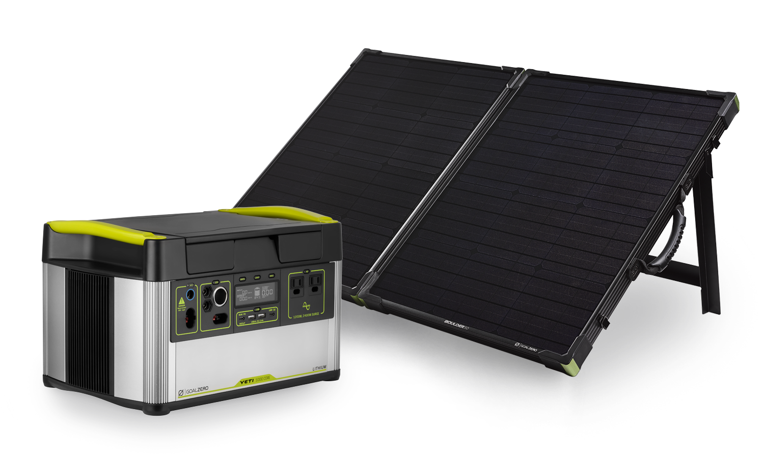 Goal Zero Yeti 1000 Core generatore solare con Boulder 100