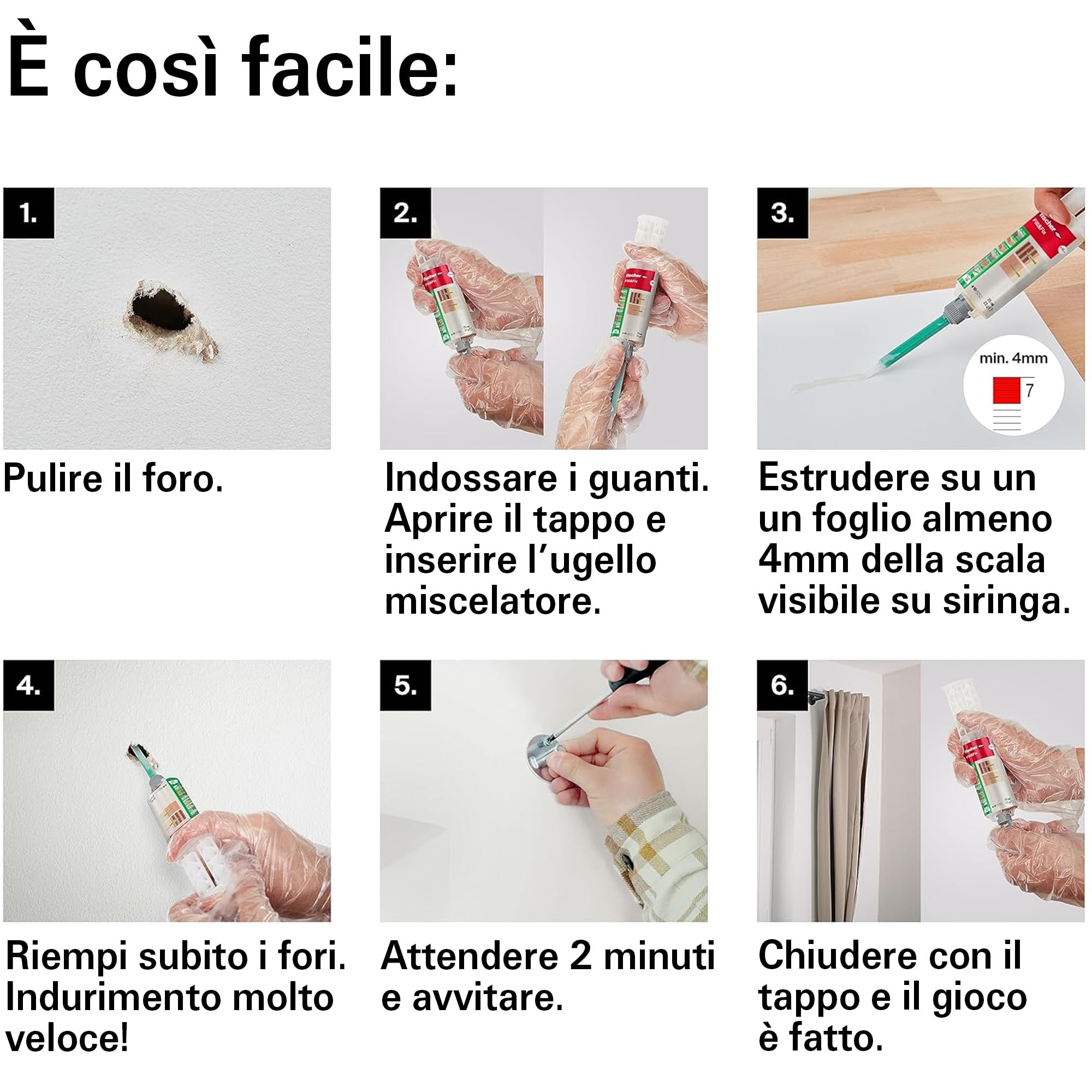 fischer Fill and Fix resina bicomponente ripristina fori