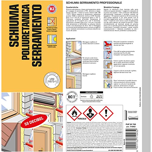 Fischer PUP W 750 schiuma serramenti pistola 750 ml