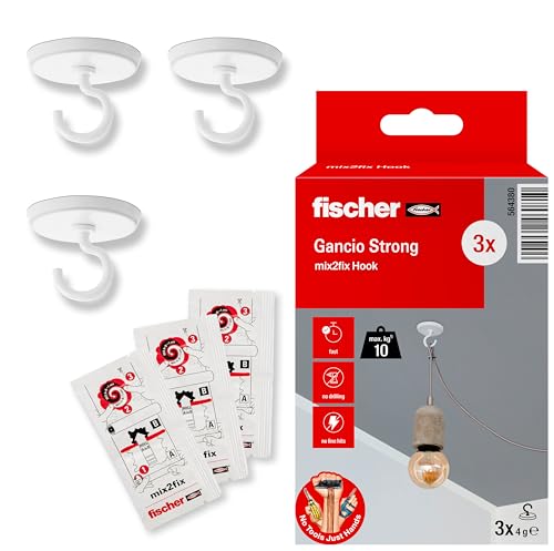 Fischer Strong ganci adesivi bianchi 3 pz 10 kg