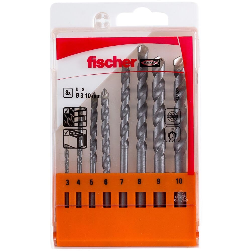 Fischer HSS Set 6 Punte Trapano Metallo Ø 2-8 mm