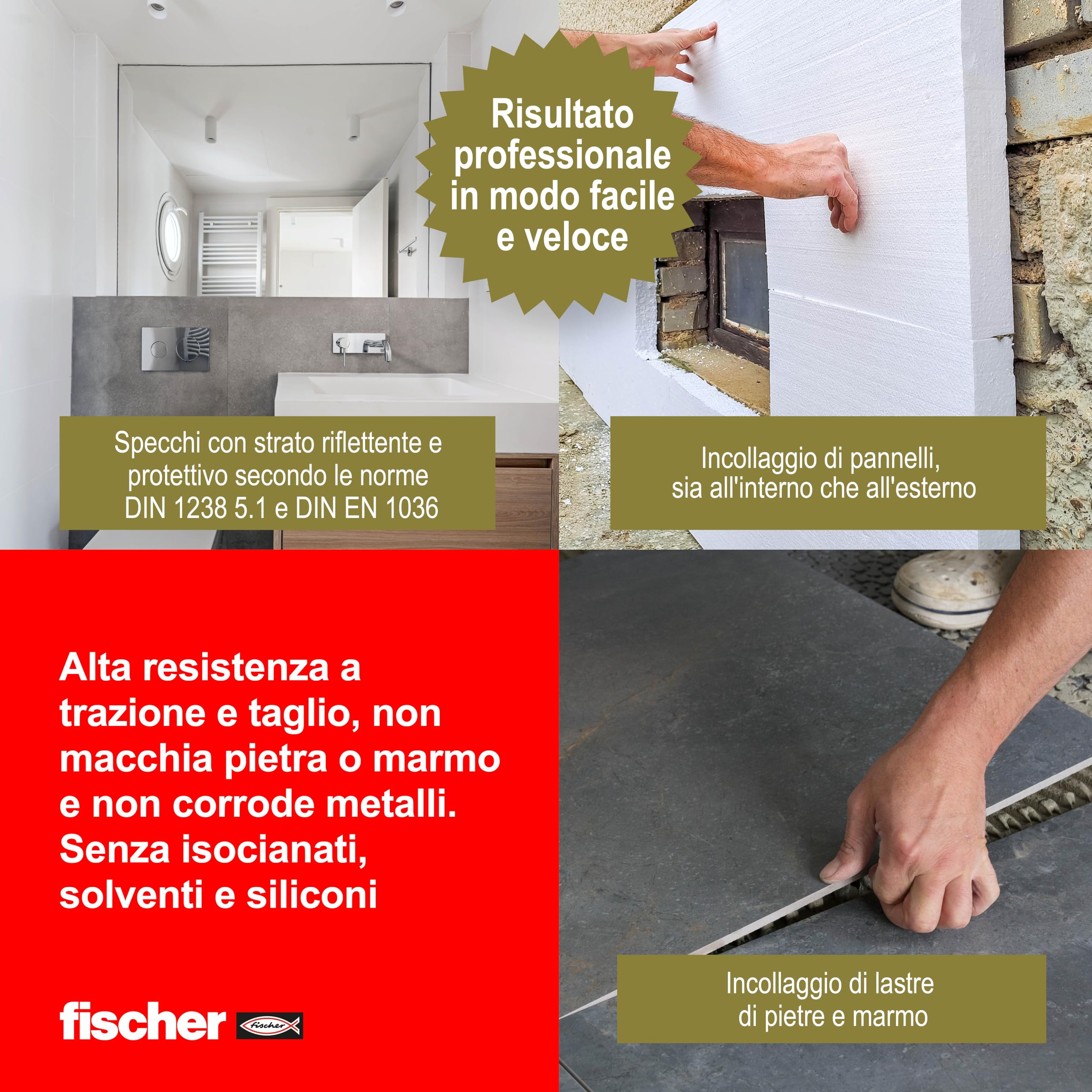 Fischer KD High Tack Sigillante Adesivo Bianco Alta Presa