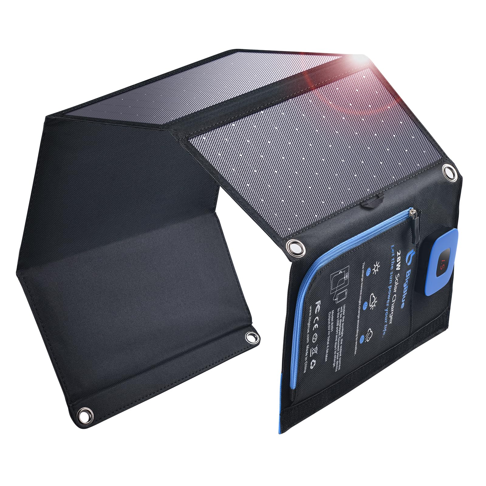 BigBlue 28W Pannello Solare Portatile USB Ricarica Diretta