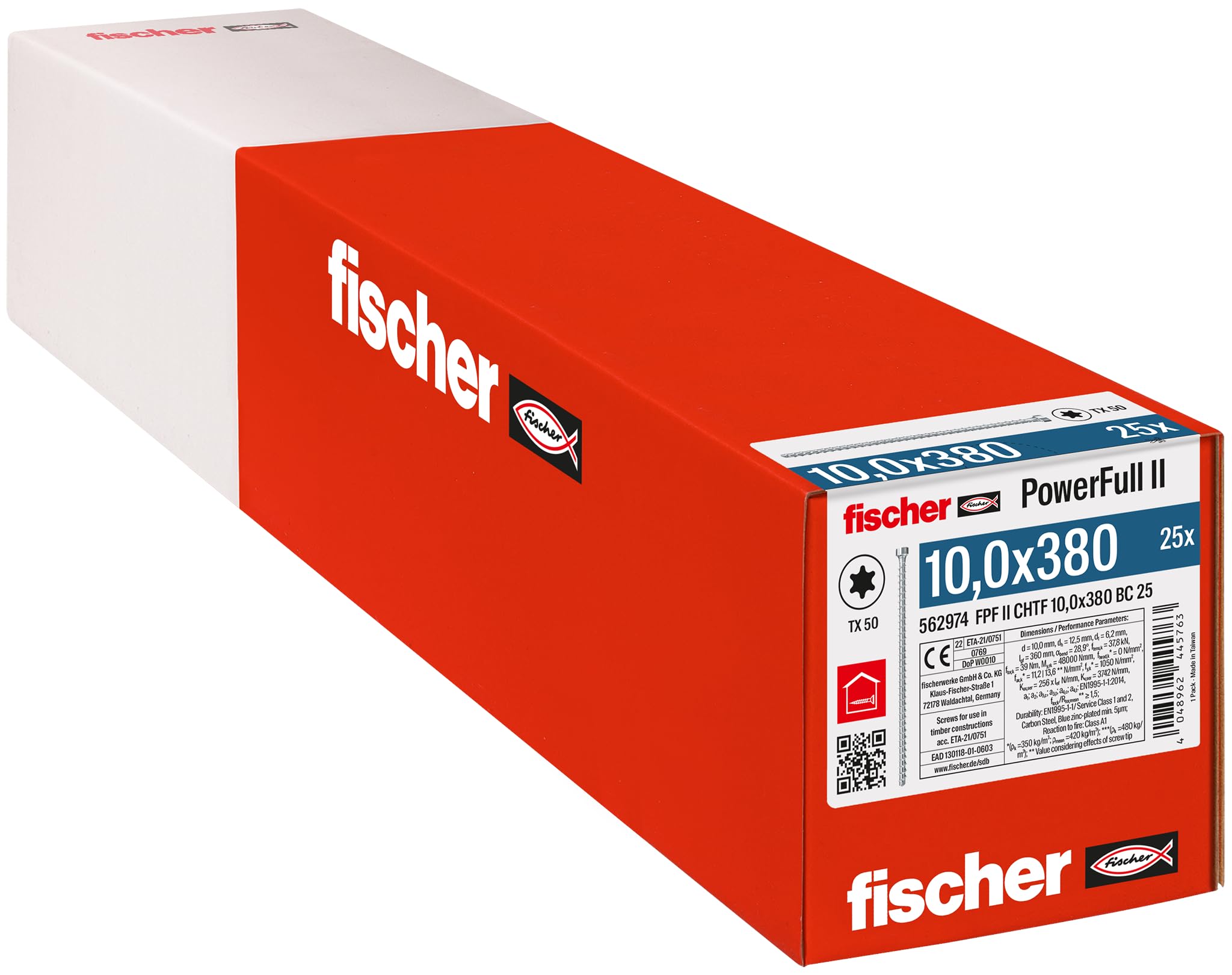 Fischer PowerFull II CHTF viti legno 6,0x100 100 pz Torx