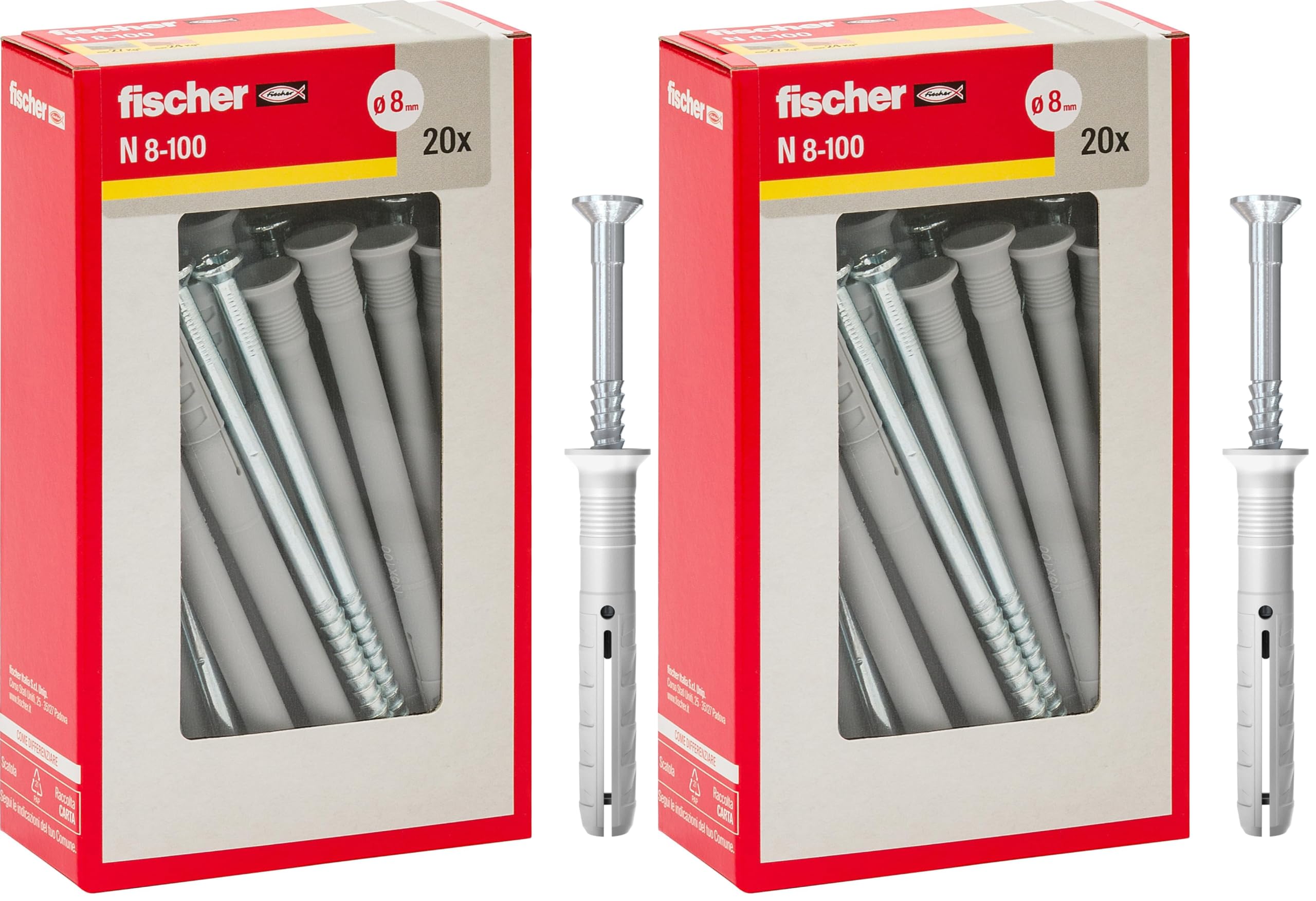 Fischer N 6x80 Y tasselli a battere con chiodo 25 pezzi