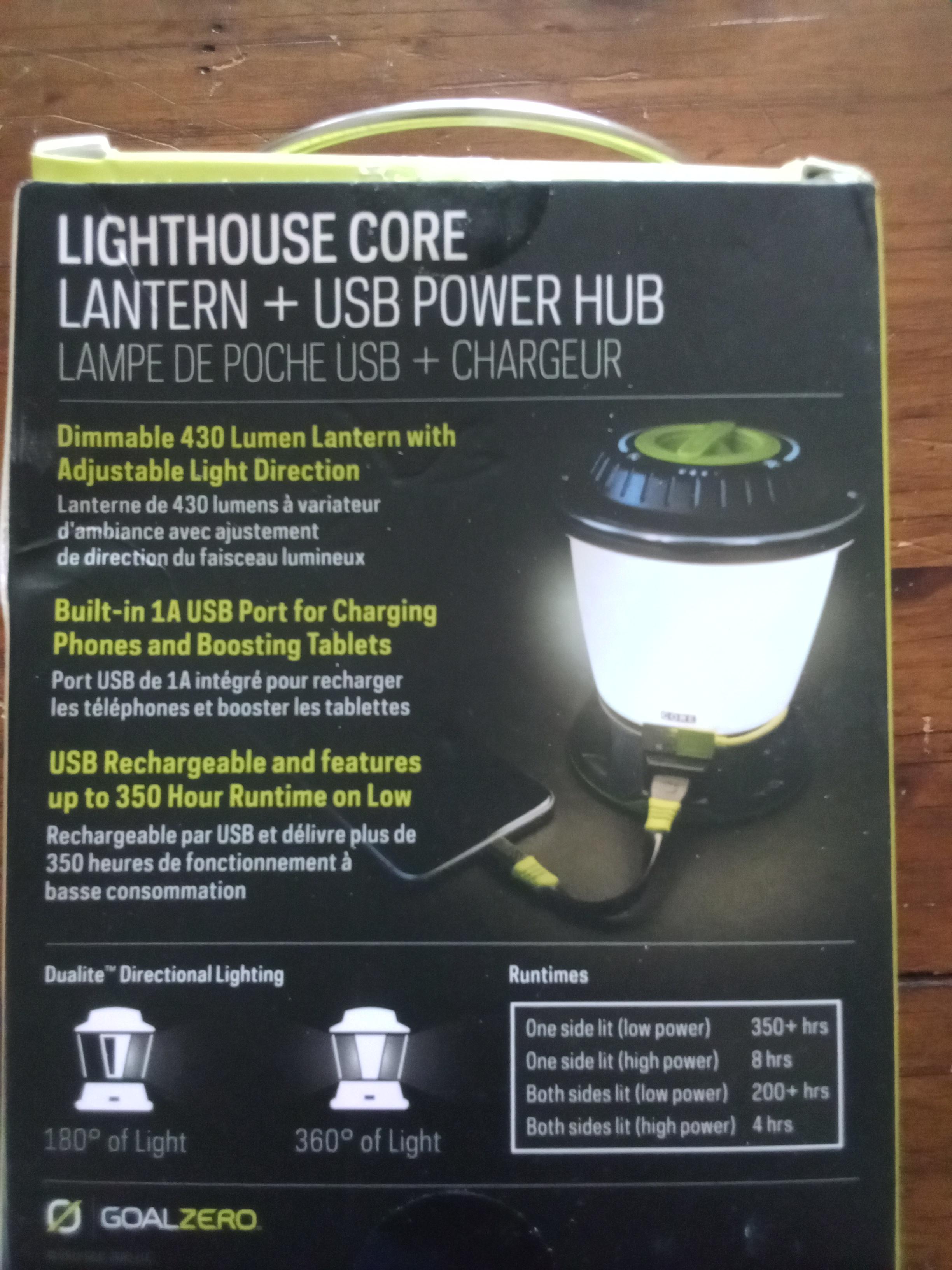 GoalZero Lighthouse Core lanterna LED 430 lumen USB