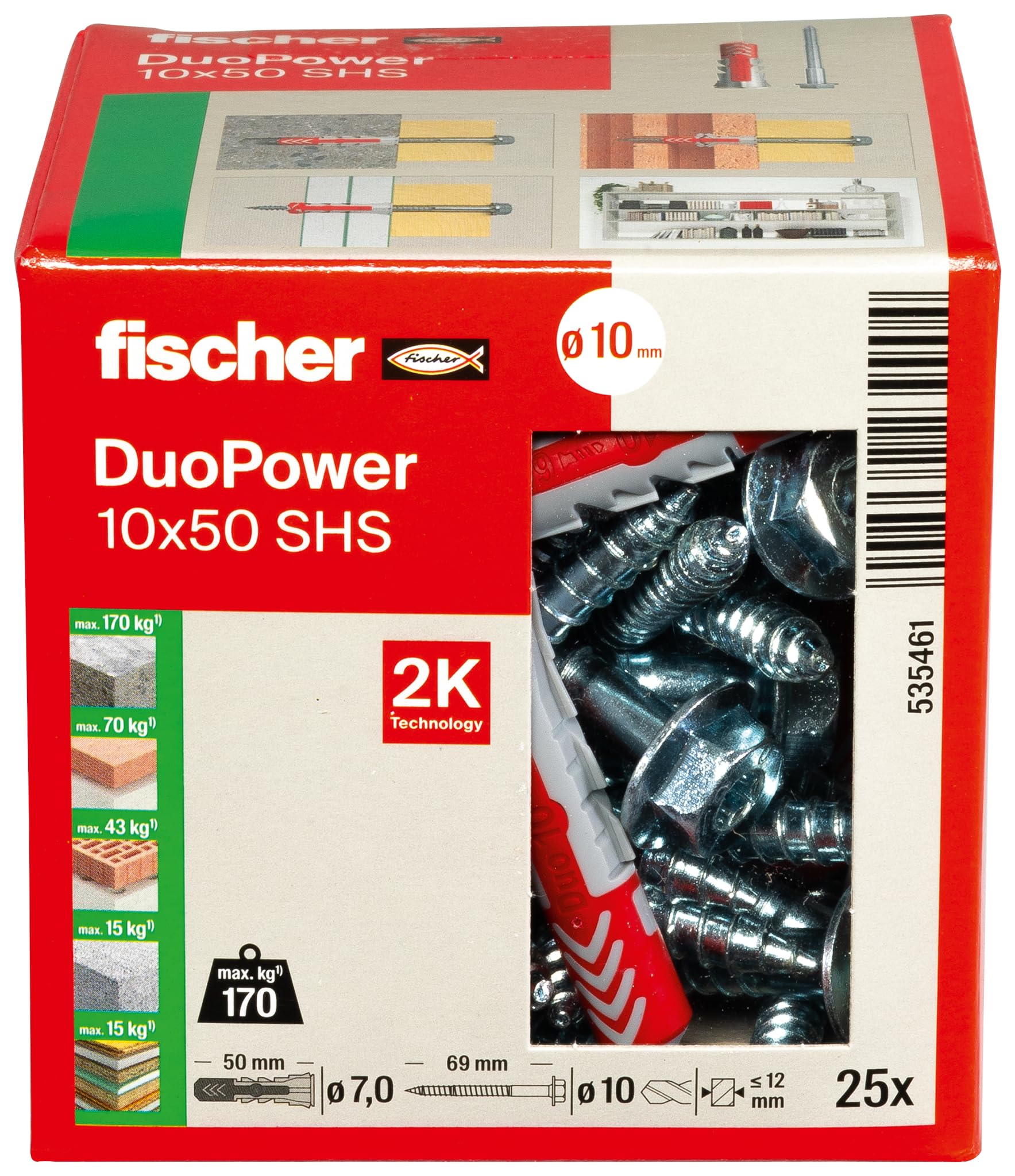 Fischer Solar DuoPower tassello universale 10x50 esagonale 25pz