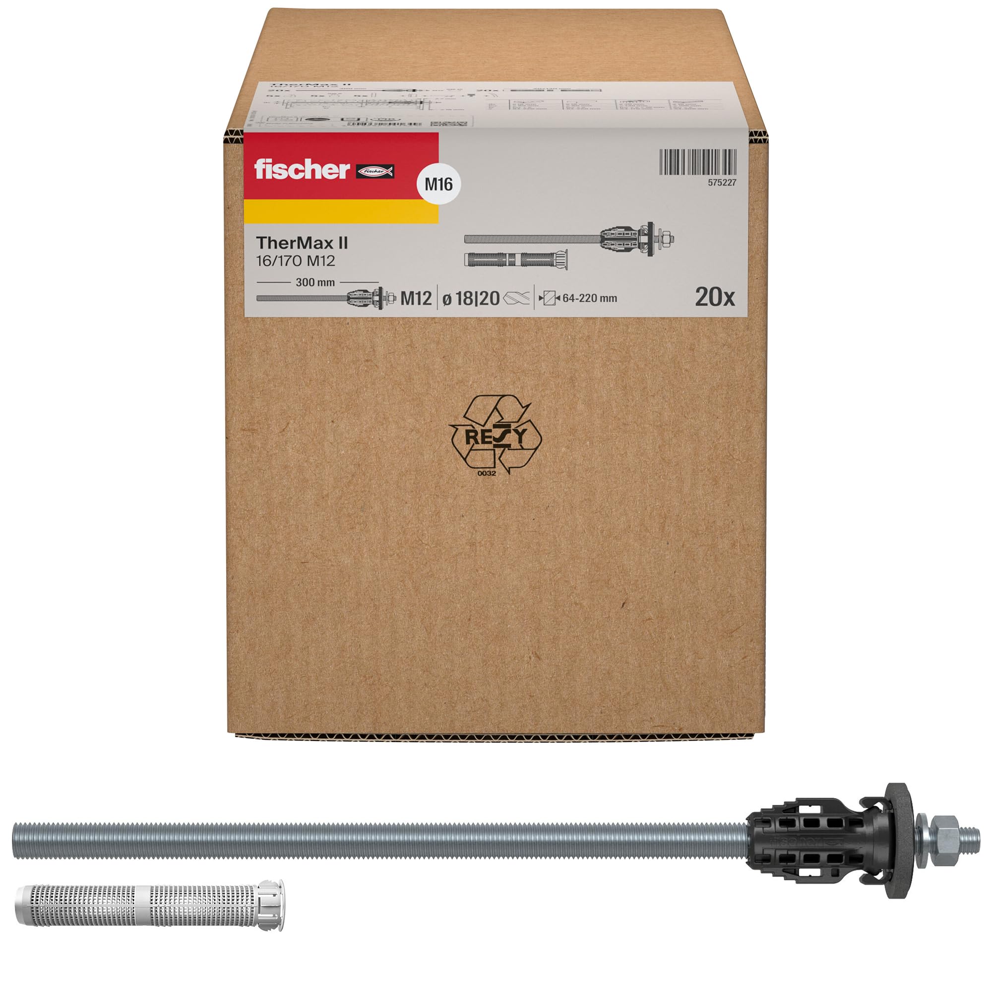 Fischer TherMax II 12/110 M12 fissaggio cappotto 2 pezzi