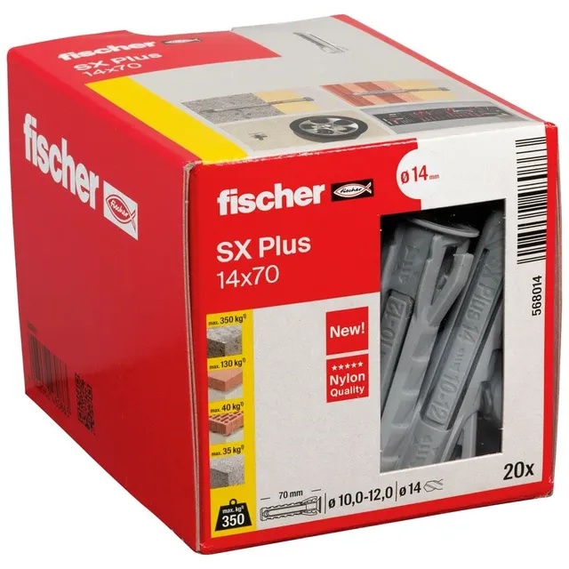 Fischer SX Plus 568014 tassello 14x70 mm 20 pezzi nylon