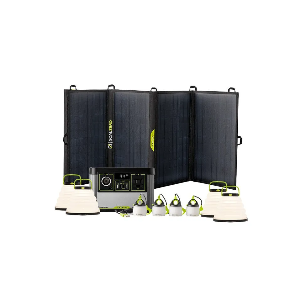 Goal Zero Yeti 200X kit generatore solare Nomad 50+luci