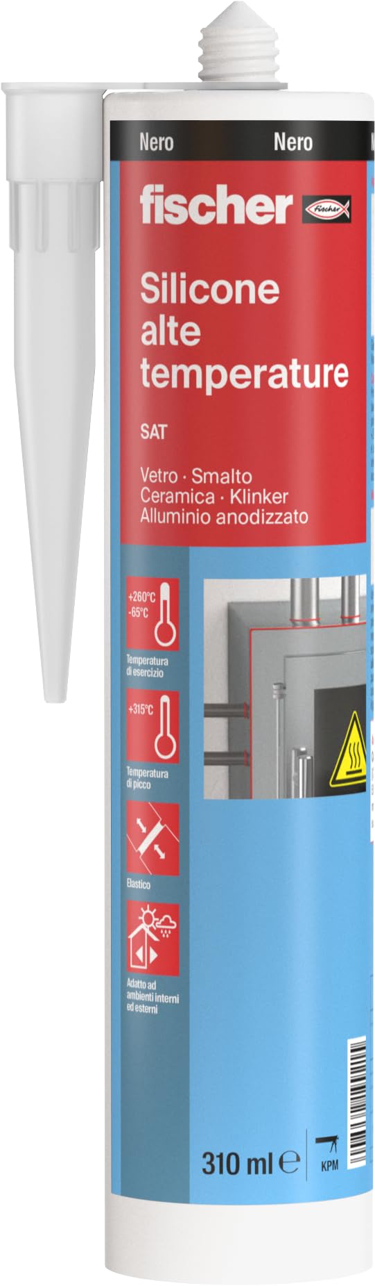 Fischer SAT silicone alte temperature rosso 280 ml