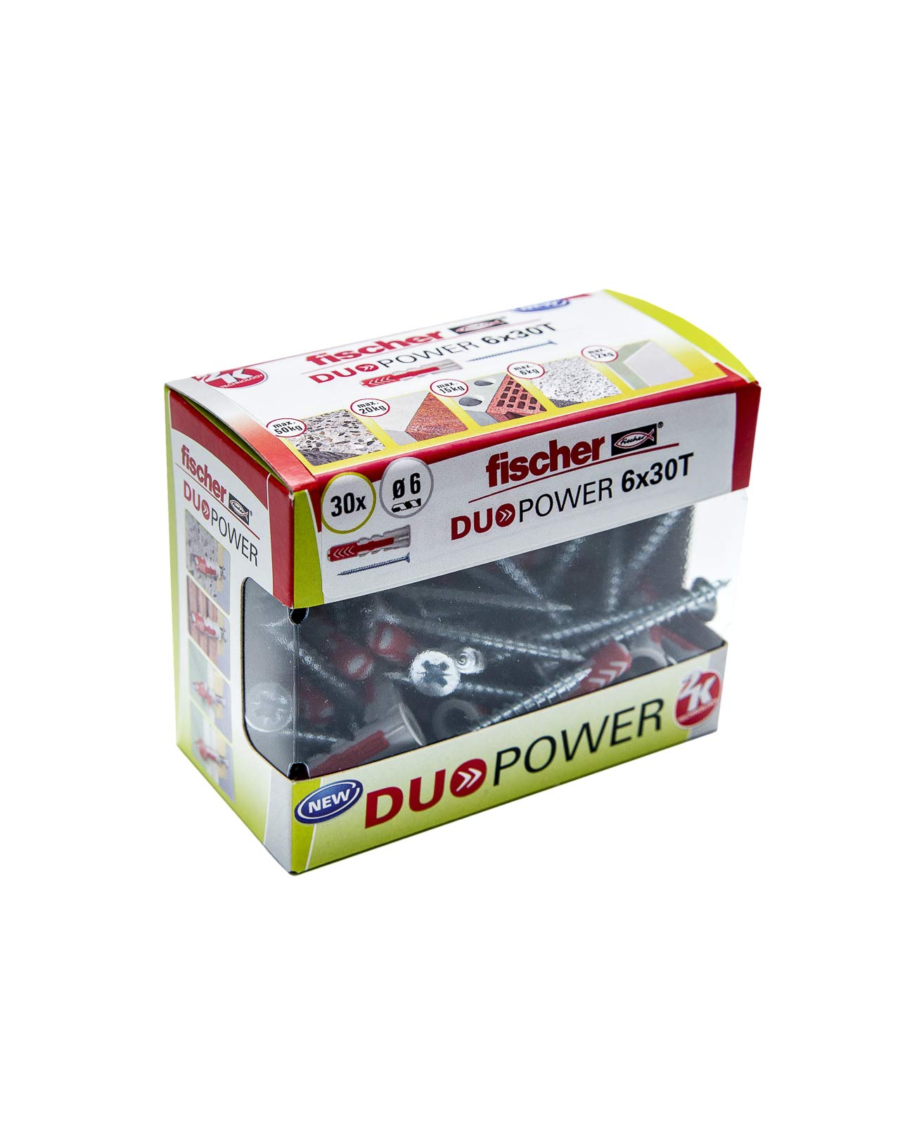 Fischer DuoPower 8x40 S tasselli con viti 25+25 pz per calcestruzzo