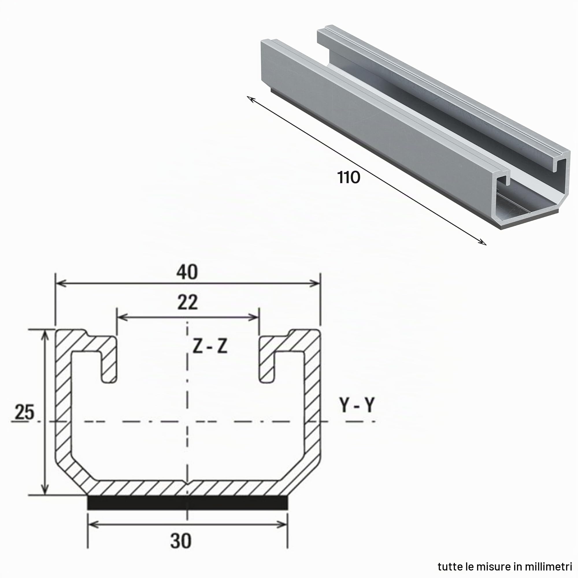 Fischer Solar Metal kit fissaggio pannelli solari lamiera 400 mm