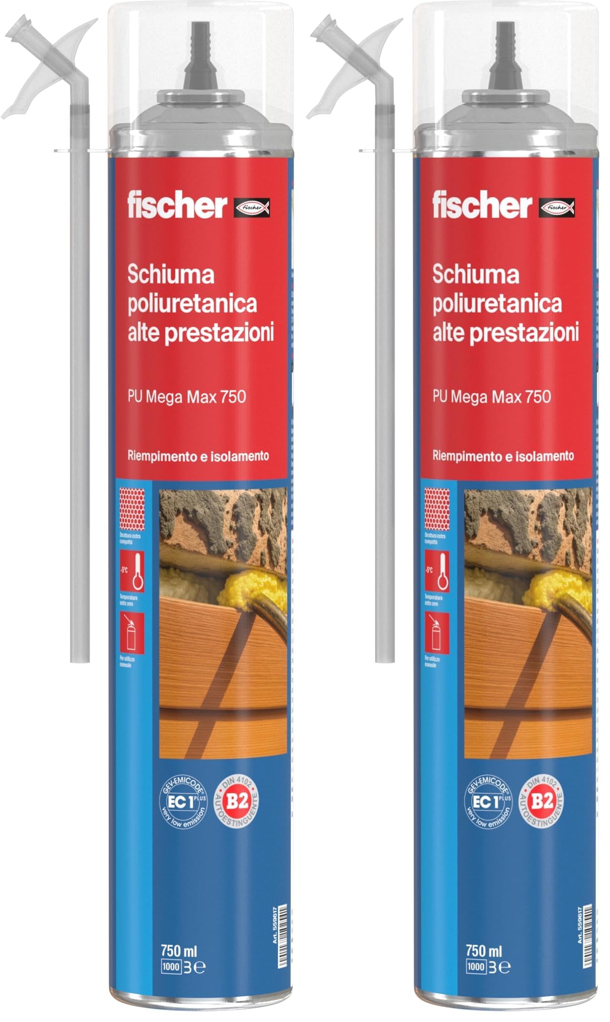 Fischer PU Mega Max 750 schiuma poliuretanica 750 ml