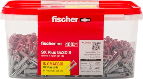 Fischer SX Plus 6x30 Tasselli con Viti 800 Pz calcestruzzo