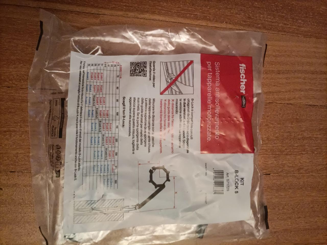 Fischer B-Lock 5 blocco tapparelle antisollevamento rullo 60 mm