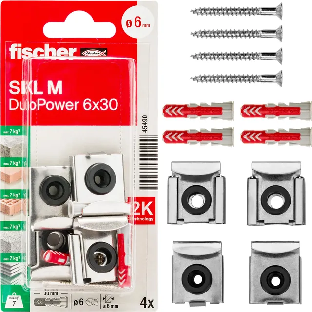 Fischer SKL-M Kit Appendi Specchi DuoPower Muro Cartongesso