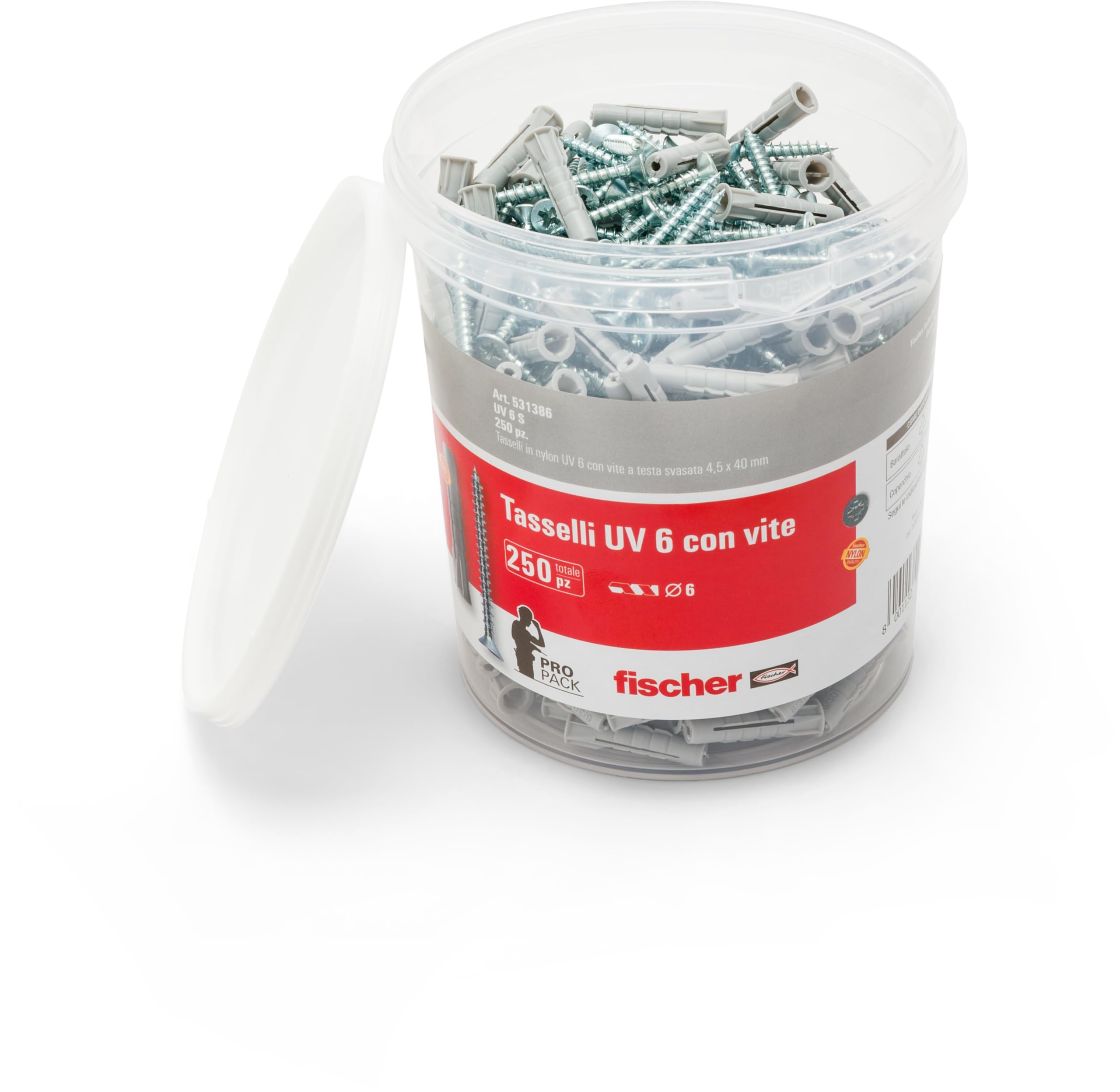 Fischer UV 10 S tasselli con vite 50 pz 10x50 per mattoni