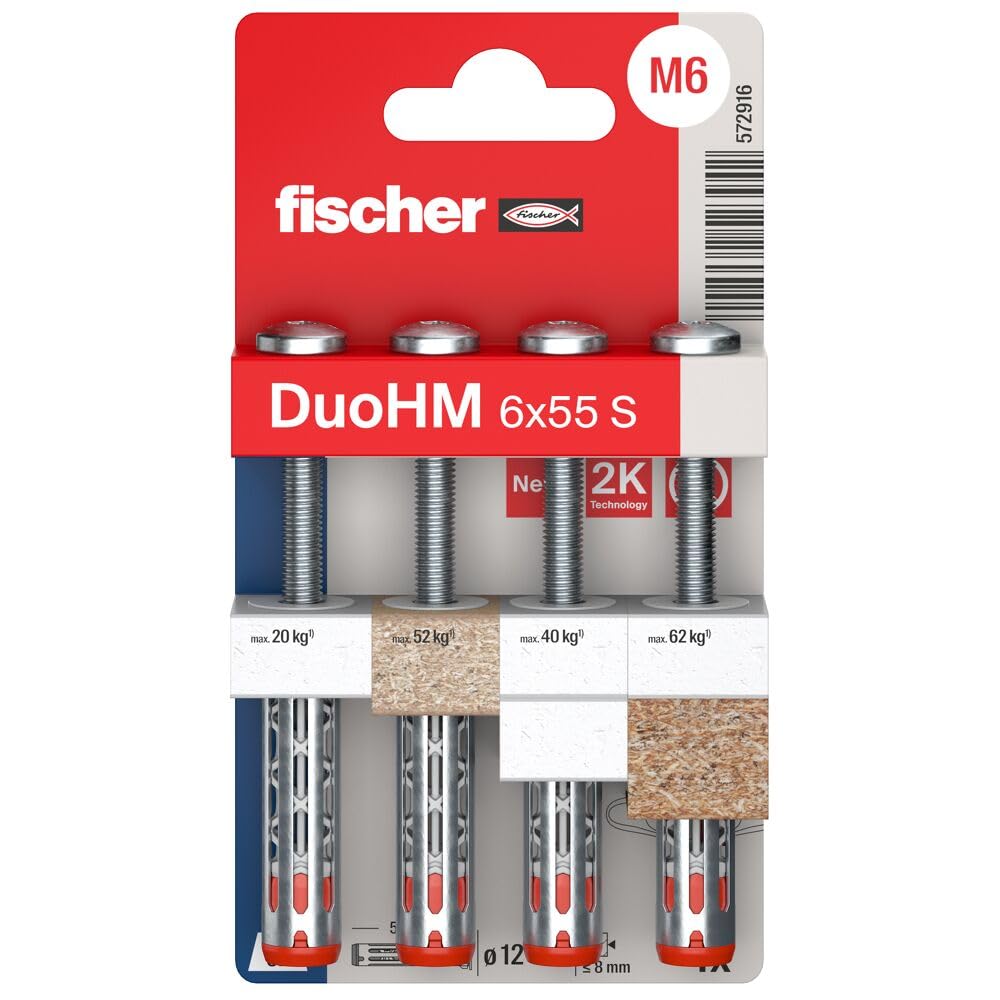 Fischer DuoHM 6x55 Tasselli Cavità con Vite per Pannelli
