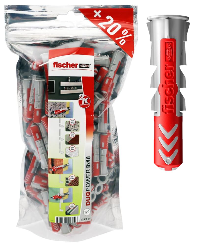 Fischer Duopower 8x40 mm tasselli 120 pezzi bimateriale