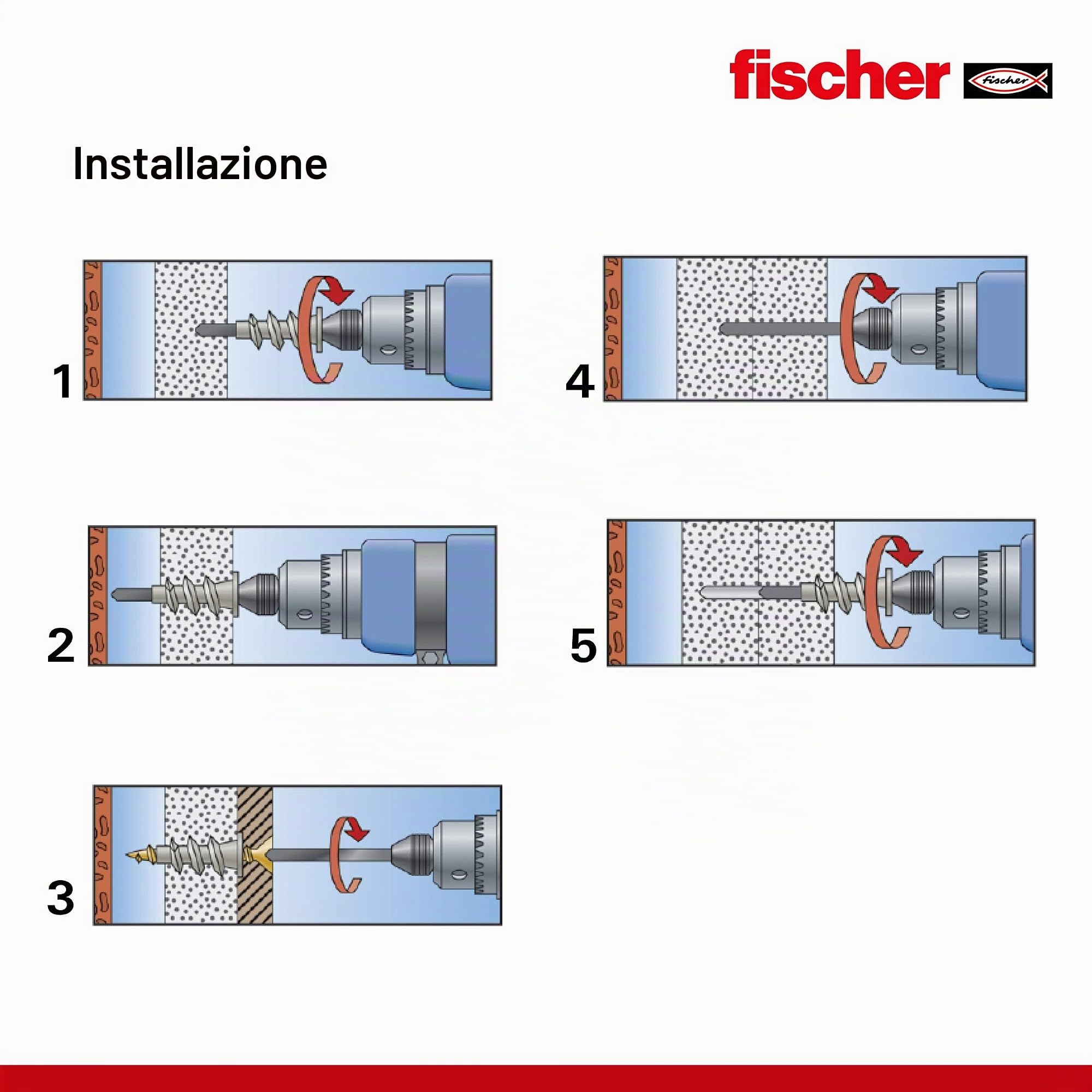 Fischer GK S Tassello Cartongesso con Vite 50 Pz Nylon