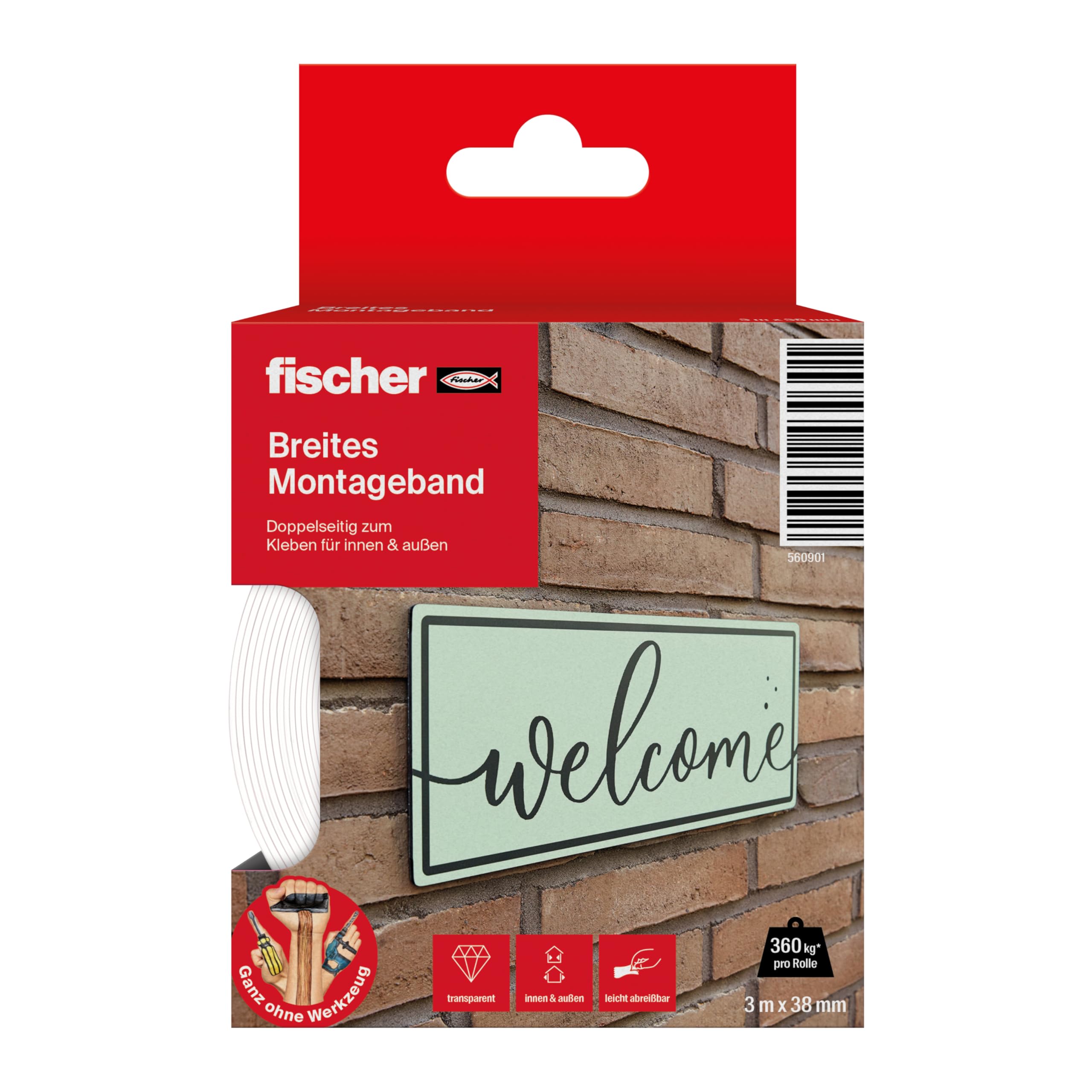 Fischer Strong nastro telato americano nero 25m x 48mm
