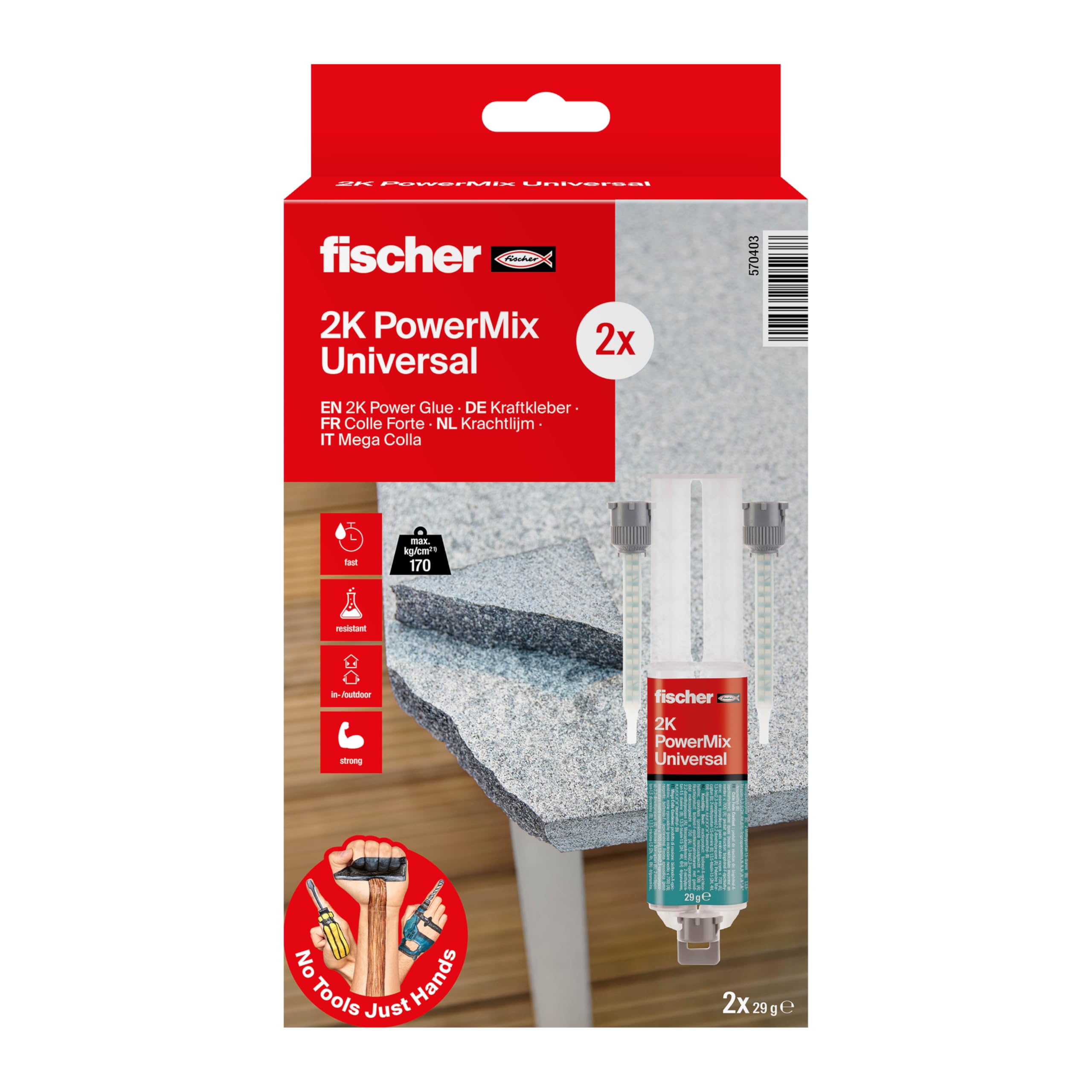 Fischer PowerMix NTJH colla epossidica 2x25 ml 2 pezzi